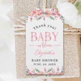 Etiqueta Para Presente Baby in Bloom Floral Baby Shower – Pink Roses