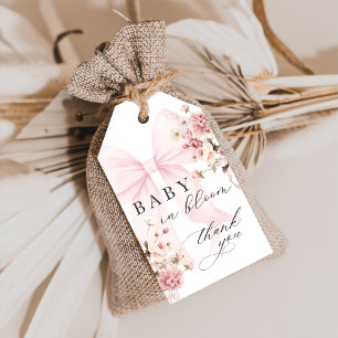Etiqueta Para Presente Baby In Bloom Pink Arco Chá de fraldas Gift Tag