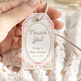 Etiqueta Para Presente Baby in Bloom Wildflower Baby Shower Thank You