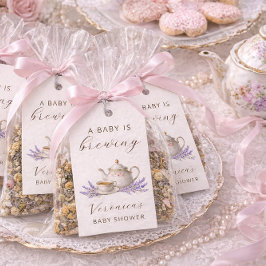 Etiqueta Para Presente Baby is Brewing Tea Party Welcome Sign