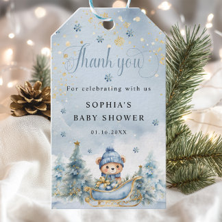 Etiqueta Para Presente Baby It's Fold Outside Winter Bear Chá Gift Tag