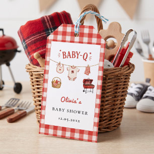 Etiqueta Para Presente Baby Q Baby Shower Linha de Roupa Xadrez e Churras