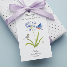 Etiqueta Para Presente Baby Shower Lily with Bluebird Mother and Baby