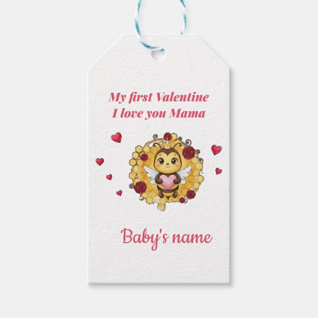 Etiqueta Para Presente Baby's First valentine (Frente)