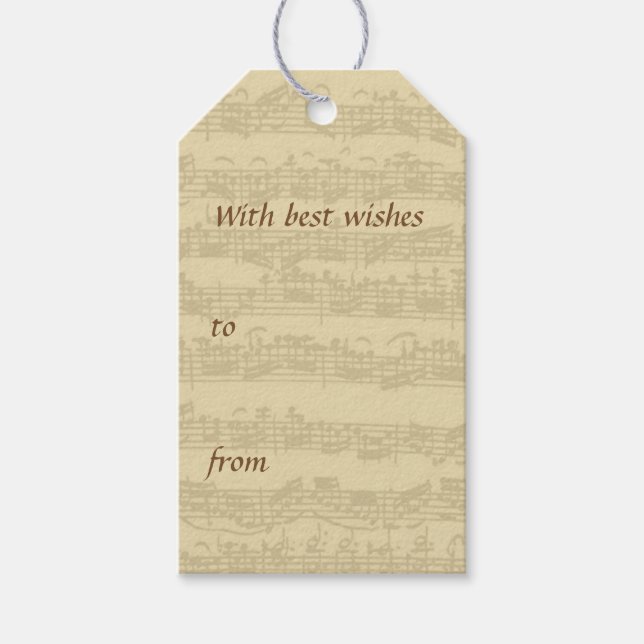 Etiqueta Para Presente Bach Music Manuscript All Occasion (Frente)