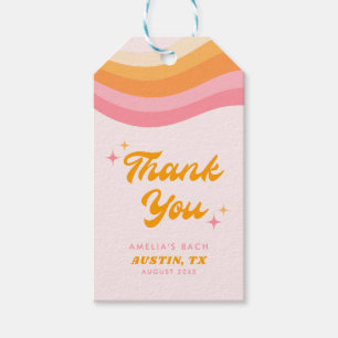 Etiqueta Para Presente Bachelorette Cor de Rosa e Laranja, azuis e Envolv