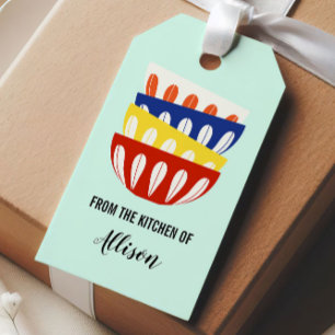 Etiqueta Para Presente Bacias retros da cozinha do Tag, meio século