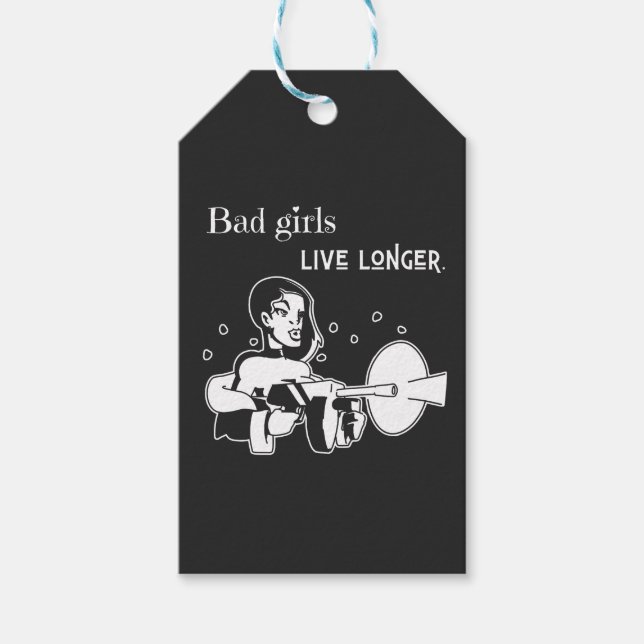 Etiqueta Para Presente Bad girls live longer. (Frente)