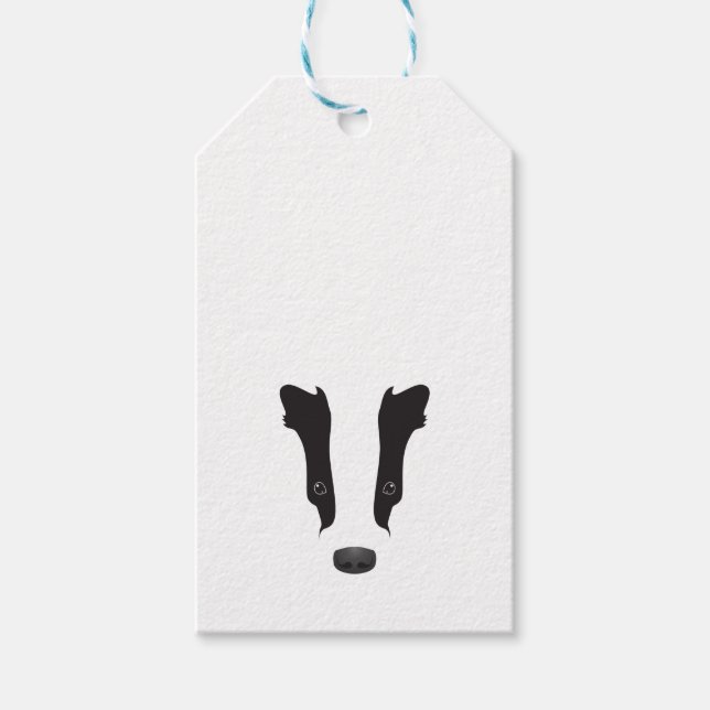 Etiqueta Para Presente Badger Face Silhouette (Frente)