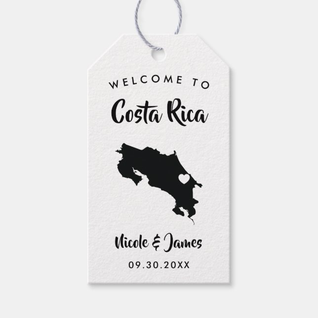 Etiqueta Para Presente Bag de Boas-vindas da Costa Rica, mapa de ilhas (Frente)