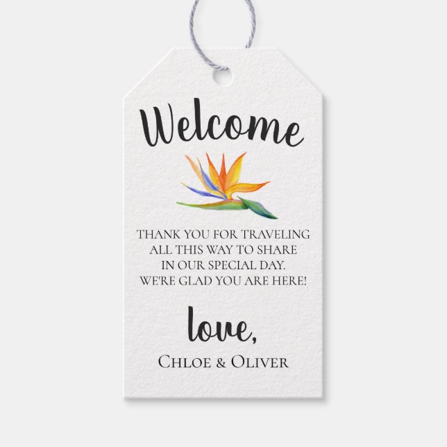 Etiqueta Para Presente Bag de Boas-vindas da Ilha Botânica (Frente)