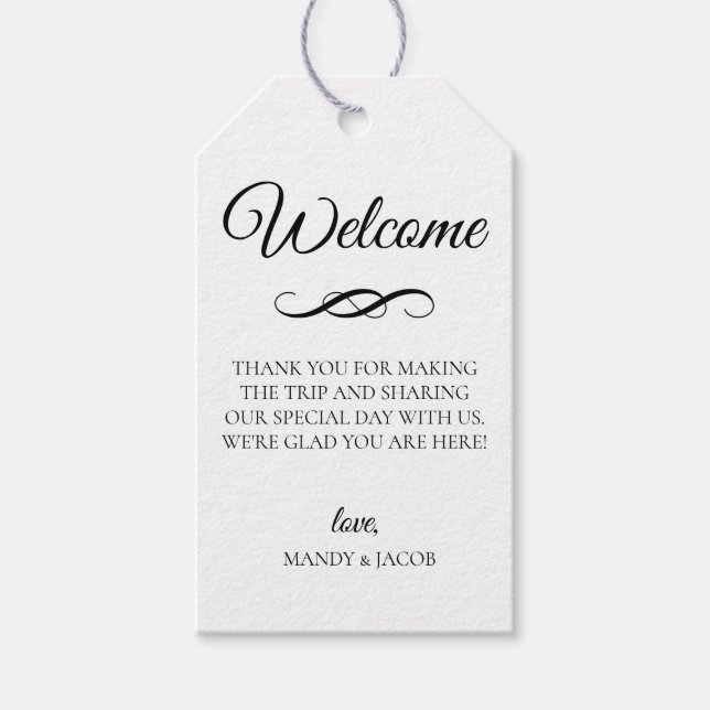 Etiqueta Para Presente Bag de Boas-vindas do Deco Flourish (Frente)