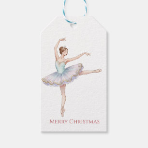 Etiqueta Para Presente Bailarina do Ballet Quebra-Nozes em Tutu Azul