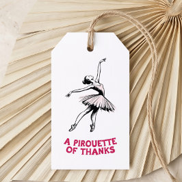 Etiqueta Para Presente Bailarina Uma Pirueta de Agradecimento Favor de Ba