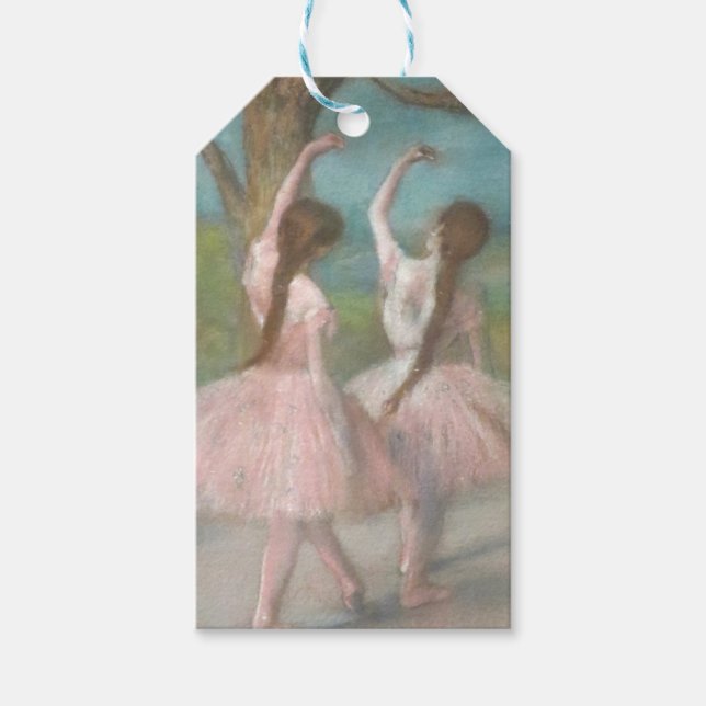 Etiqueta Para Presente Bailarinas em Rosa Edgar Degas (Frente)