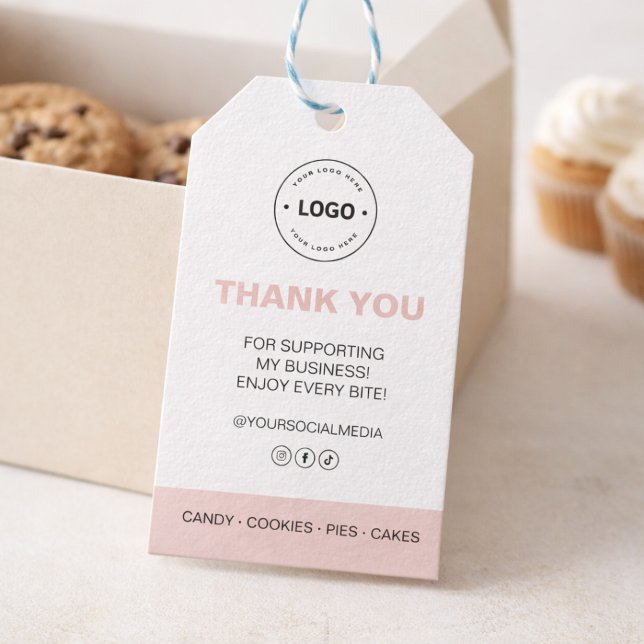 Etiqueta Para Presente Bakery Custom Logo Thank You (Bakery Custom Logo Thank You Gift Tags)