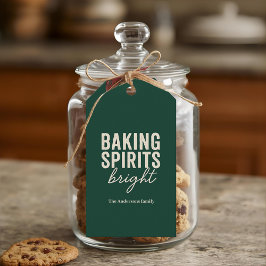 Etiqueta Para Presente “Baking Spirits Bright Green Holiday