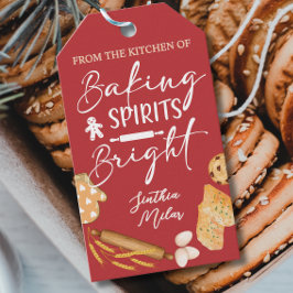 Etiqueta Para Presente Baking Spirits Brilhante Feriado Personalizado Bak