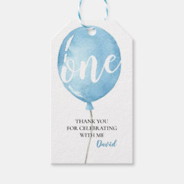 Etiqueta Para Presente Balão Primeiro Aniversário Garoto Obrigado Tag
