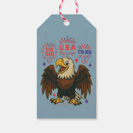Etiqueta Para Presente Bald Eagle com Fireworks - EUA 250 Anos 1776-2026