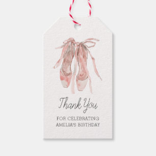 Etiqueta Para Presente Balé Rosa Ballerina Calçados Obrigado Aniversário