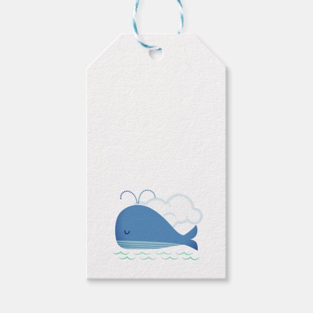 Etiqueta Para Presente Baleia relaxada (Frente)