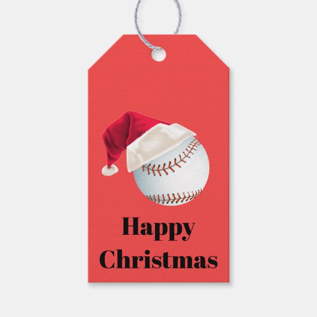 Etiqueta Para Presente Baller Christmas Baseball Papais noeis Sports (Frente)