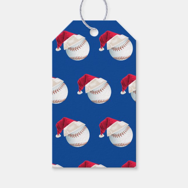 Etiqueta Para Presente Baller Christmas Baseball Papais noeis Sports (Frente)