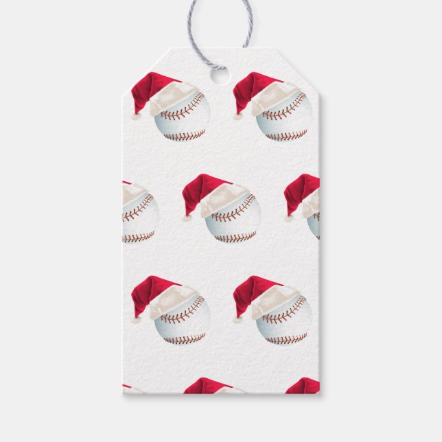 Etiqueta Para Presente Baller Christmas Baseball Papais noeis Sports (Frente)