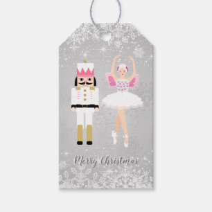 Etiqueta Para Presente Ballerina, Nutcracker, flocos de neve Natal