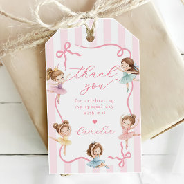 Etiqueta Para Presente Ballet Pink Girls Bow Tutu Ballerina 1st Birthday