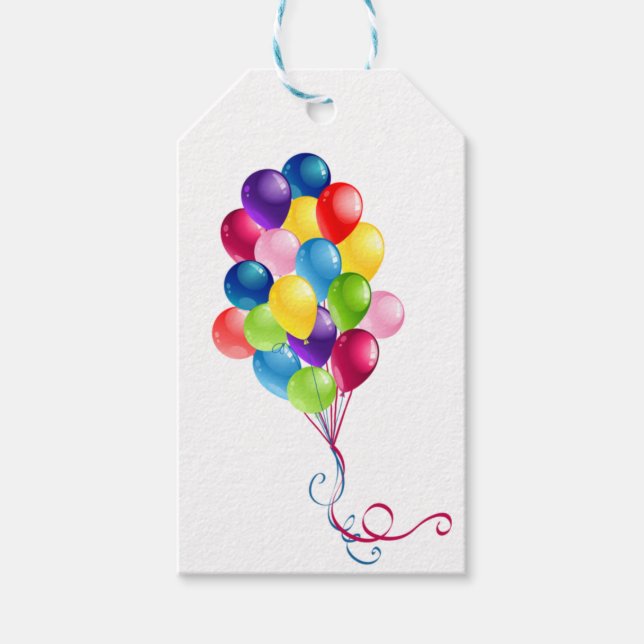 Etiqueta Para Presente Balões de Aniversário (Frente)