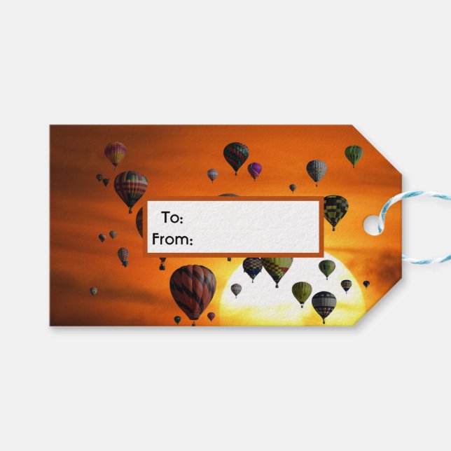 Etiqueta Para Presente Balões de ar quente em voo (Frente (horizontal))