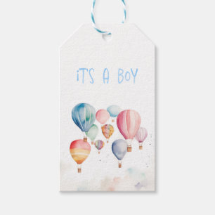 Etiqueta Para Presente Balões de ar quente voando é uma diversão de menin