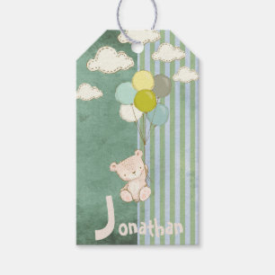 Etiqueta Para Presente Balões de Urso Branco, Curioso
