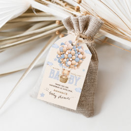 Etiqueta Para Presente Balões de Urso Mal Esperam Menino Chá de Bebê Obri