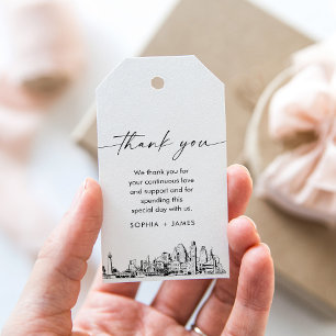 Etiqueta Para Presente Baltimore Skyline Wedding Obrigado Marca Favorável