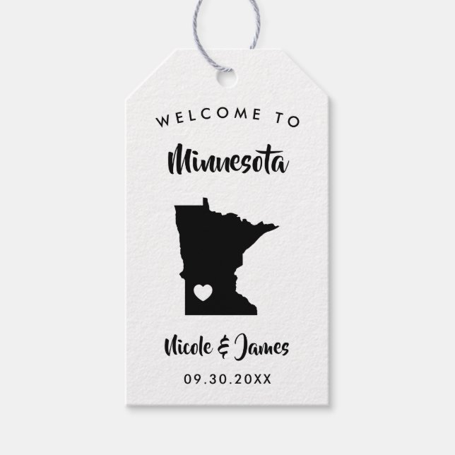 Etiqueta Para Presente Banda de Boas-vindas do Minnesota, Mapa (Frente)