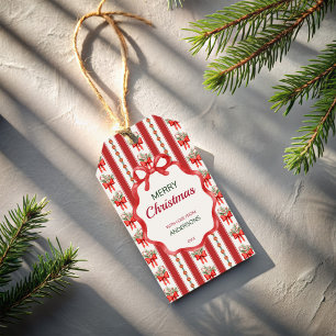 Etiqueta Para Presente Bandas retrógradas do Natal personalizadas pelo av