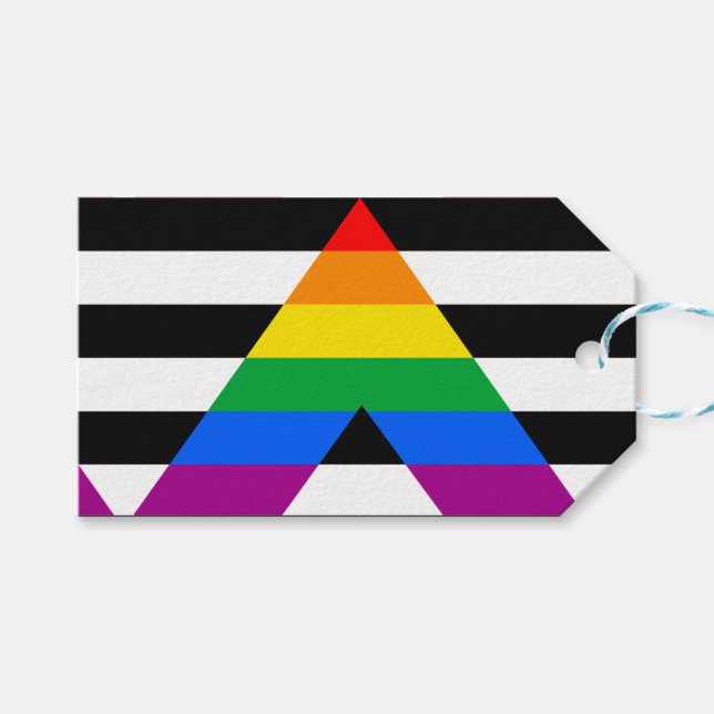 Etiqueta Para Presente Bandeira Aliada LGBTQ+ (Frente (horizontal))