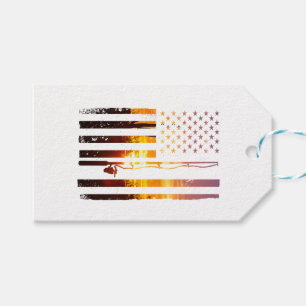 Etiqueta Para Presente Bandeira Americana Peixe Pescador Pescador Engraça
