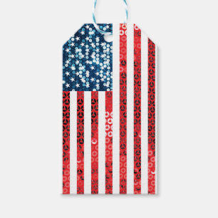 Etiqueta Para Presente bandeira americana vertical