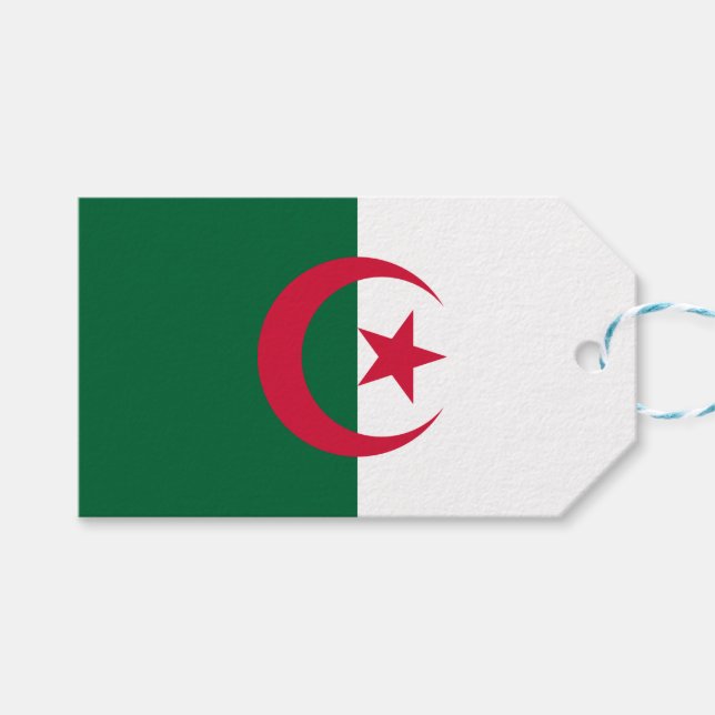 Etiqueta Para Presente Bandeira da Argélia (Frente (horizontal))