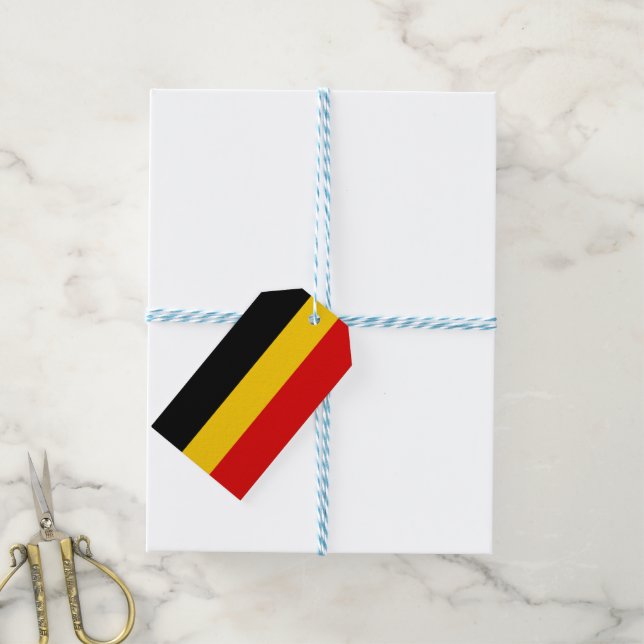 Etiqueta Para Presente Bandeira da Bélgica (Com cordão)