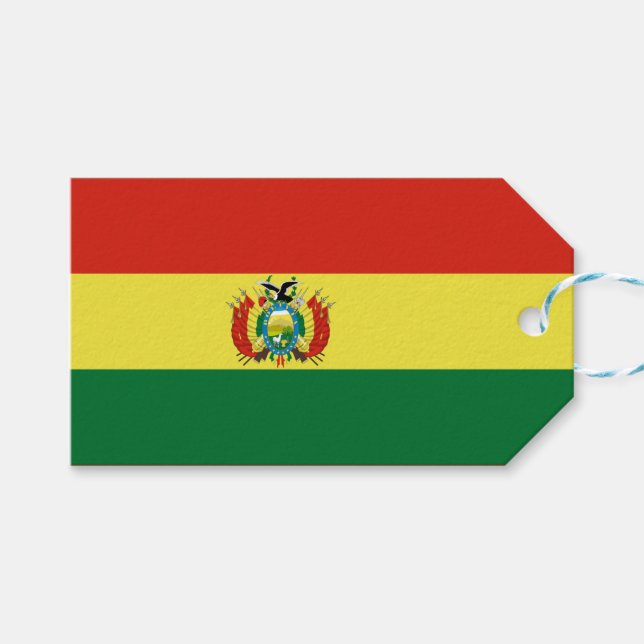 Etiqueta Para Presente Bandeira da Bolívia (Frente (horizontal))
