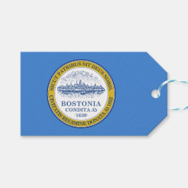 Etiqueta Para Presente Bandeira da Cidade de Boston (Massachusetts)