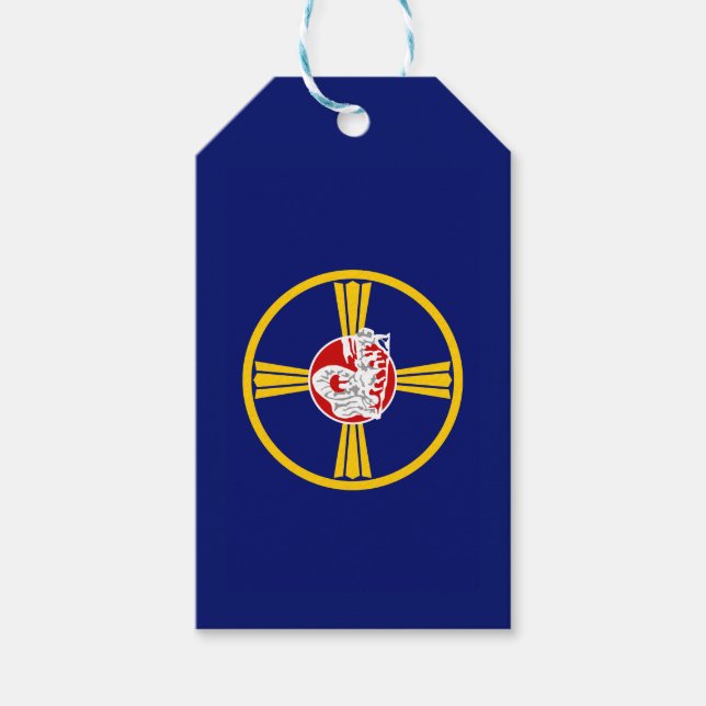 Etiqueta Para Presente Bandeira da Cidade de Omaha (Nebraska) (Frente)