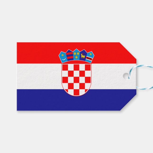 Etiqueta Para Presente Bandeira da Croácia (Frente (horizontal))