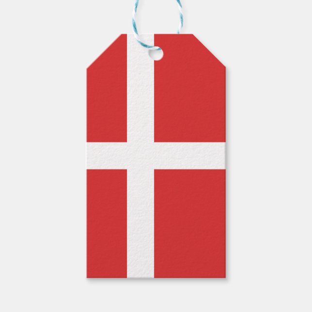 Etiqueta Para Presente Bandeira da Dinamarca (Frente)