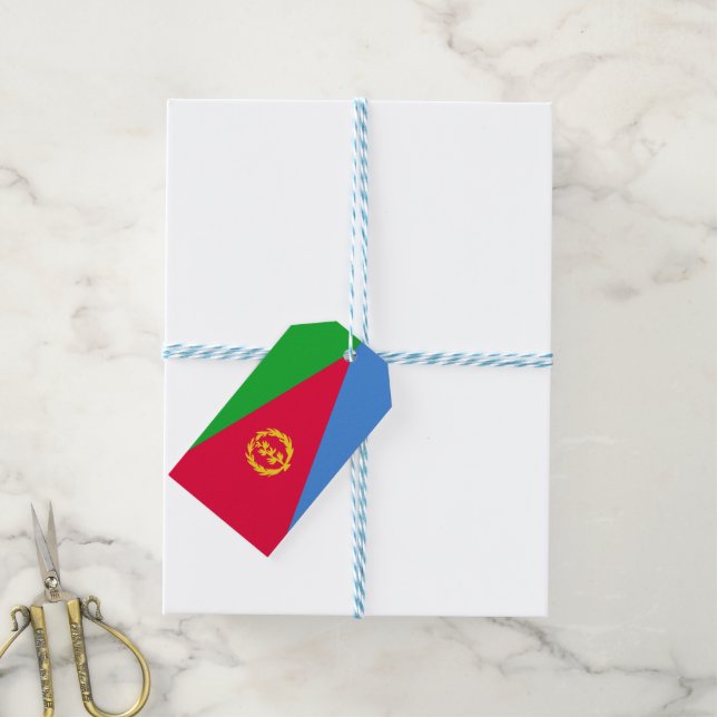 Etiqueta Para Presente Bandeira da Eritreia (Com cordão)